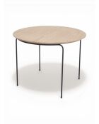 Mesa auxiliar de madera natural/negra - 60x60x45 cm