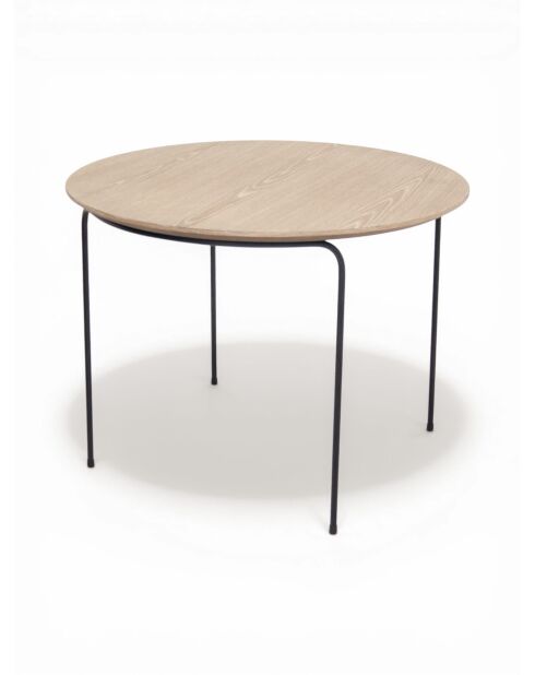 Mesa auxiliar de madera natural/negra - 60x60x45 cm