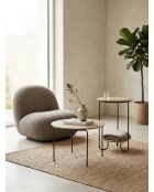 Mesa auxiliar de madera natural/negra - 60x60x45 cm