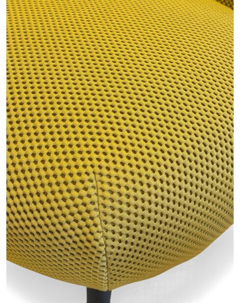 Safrangelber Sessel mit Schwalbennest aus Netzstoff - 78x79x73 cm