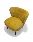 Safrangelber Sessel mit Schwalbennest aus Netzstoff - 78x79x73 cm