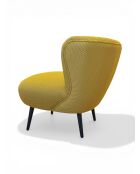 Safrangelber Sessel mit Schwalbennest aus Netzstoff - 78x79x73 cm