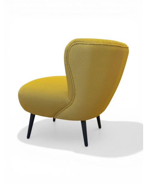 Safrangelber Sessel mit Schwalbennest aus Netzstoff - 78x79x73 cm