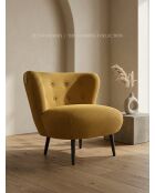 Safrangelber Sessel mit Schwalbennest aus Netzstoff - 78x79x73 cm