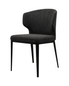 Silla Venus de tela gris antracita - 51x55x78 cm