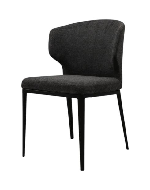 Silla Venus de tela gris antracita - 51x55x78 cm