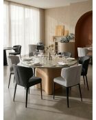 Silla Venus de tela gris antracita - 51x55x78 cm