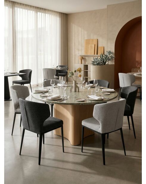 Silla Venus de tela gris antracita - 51x55x78 cm