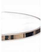 Säulentisch aus Edelstahl, Marmor, weißes Glas - 46x46x53 cm