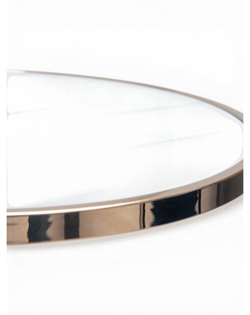 Sokkeltafel roestvrij staal marmer wit glas - 46x46x53 cm