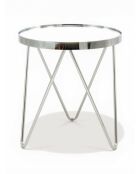 Sokkeltafel met drie poten roestvrij staal zilveren spiegel - 46x46x62 cm