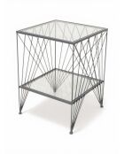 Bout de canapé filaire gris foncé - 50x50x48 cm