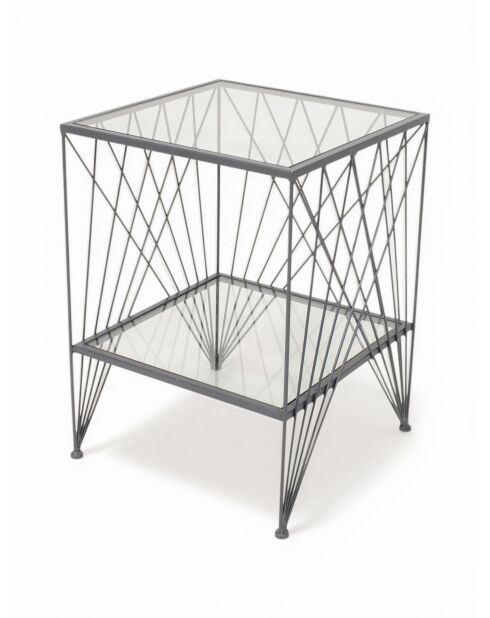 Bout de canapé filaire gris foncé - 50x50x48 cm