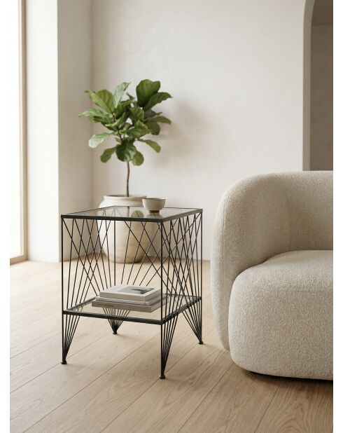 Bout de canapé filaire gris foncé - 50x50x48 cm