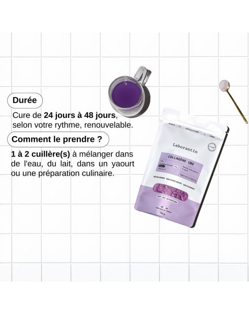 Collagen Ube in polvere - Cura di bellezza e digestione da 24 a 48 dosi - 1000 ml