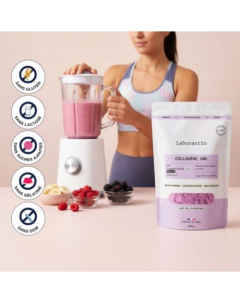 Collagen Ube in polvere - Cura di bellezza e digestione da 24 a 48 dosi - 1000 ml