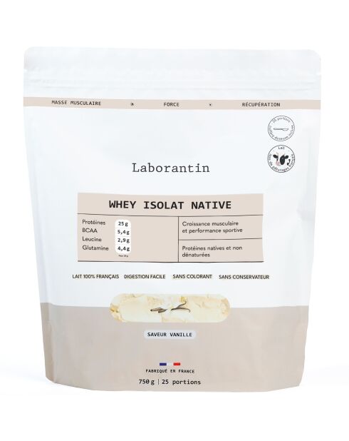 Native Protein Isolate Vanilla - Cura para el desarrollo muscular, 25 dosis, 3000 ml