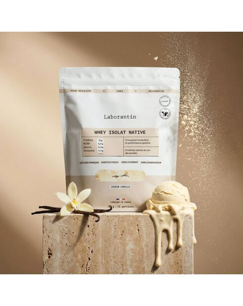 Native Protein Isolate Vanilla - Cura para el desarrollo muscular, 25 dosis, 3000 ml