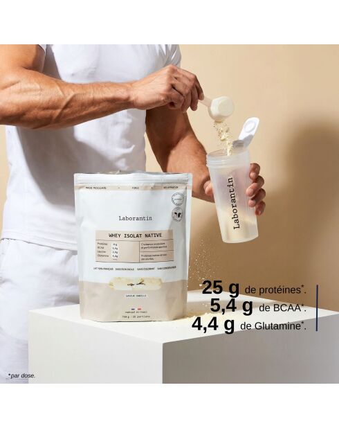 Native Protein Isolate Vanilla - Cura para el desarrollo muscular, 25 dosis, 3000 ml