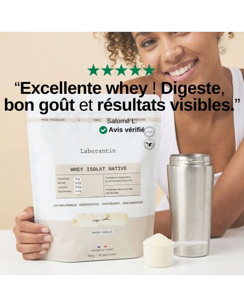 Native Protein Isolate Vanilla - Cura para el desarrollo muscular, 25 dosis, 3000 ml