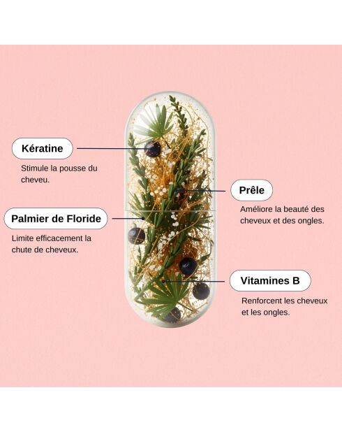 Haar- en nagelcomplex - kuur van 3 maanden 180 capsules - 300 ml