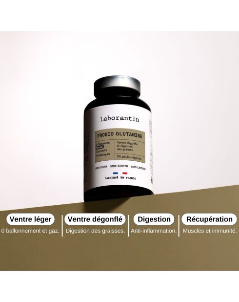 Probio Glutamine - Cura la digestione e la deflazione addominale 90 capsule - 200 ml