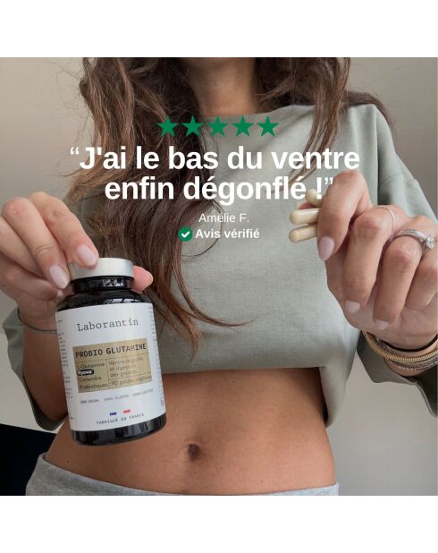 Probio Glutamine - Cura la digestione e la deflazione addominale 90 capsule - 200 ml