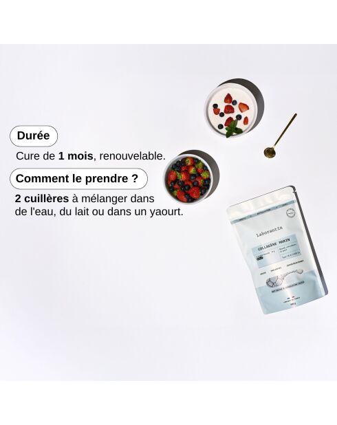 Collagène en poudre - Goût Neutre - Cure beauté et sport 30 doses - 1000 ml