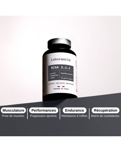 BCAA 2.1.1 - Cura para el rendimiento físico 120 cápsulas - 300 ml