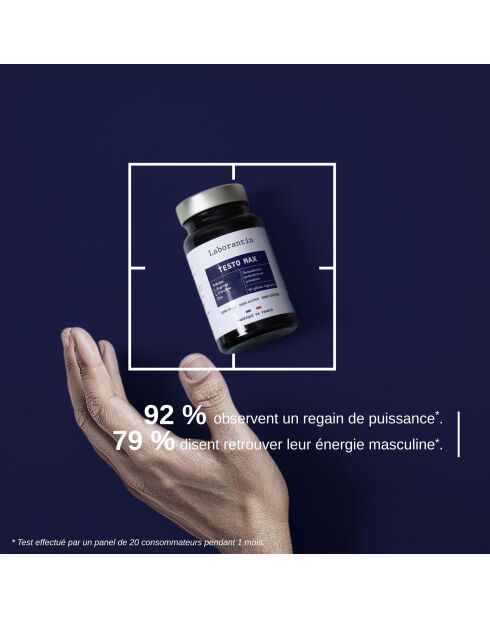 Testo Max - Cure booster de testostérone 60 gélules - 100 ml