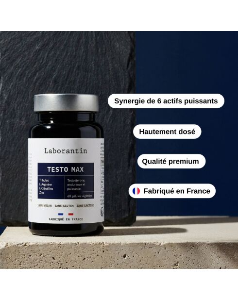 Testo Max - Cure booster de testostérone 60 gélules - 100 ml