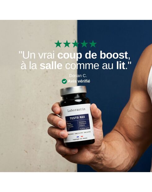Testo Max - Cure booster de testostérone 60 gélules - 100 ml