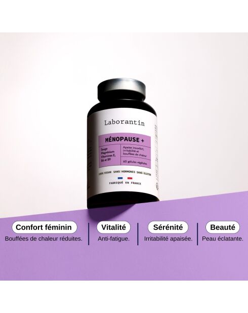 Menopausia + - Cura de la premenopausia y la menopausia 60 cápsulas - 100 ml