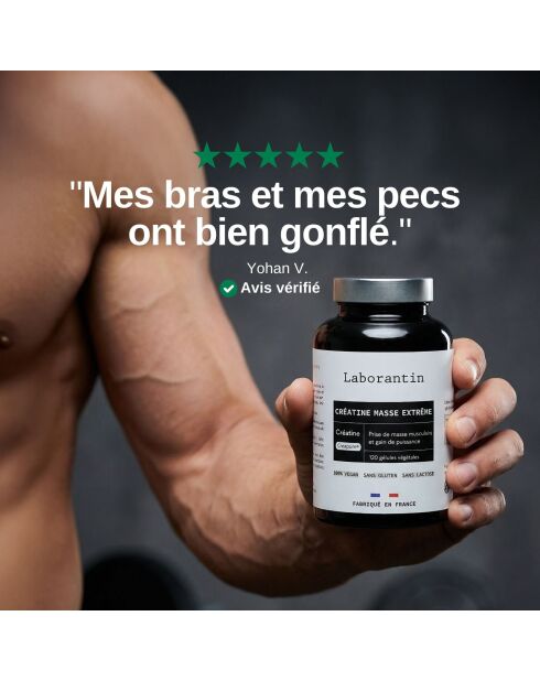 Creatine Mass Extreme - Kuur voor massatoename 120 capsules - 200 ml