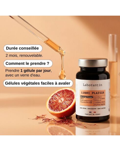 Lubri Plaisir - Cura de lubricación íntima 30 cápsulas - 100 ml