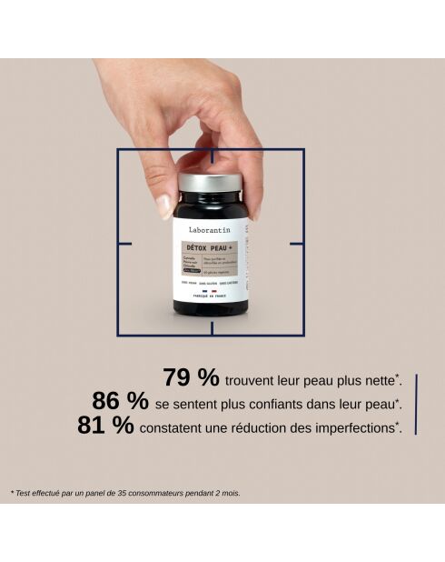 Detox Skin + - Cura della pelle purificata 60 capsule - 100 ml