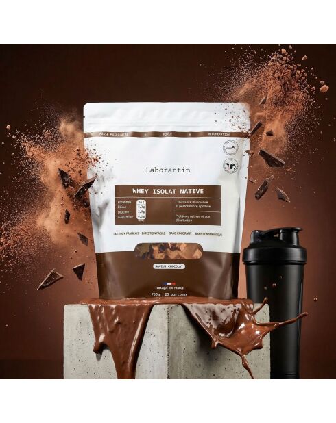 Natives Proteinisolat Schokolade — Massenzunahmekur 25 Dosen — 3000 ml