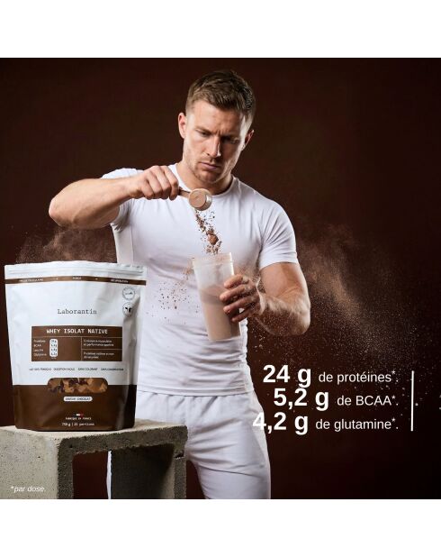 Natives Proteinisolat Schokolade — Massenzunahmekur 25 Dosen — 3000 ml