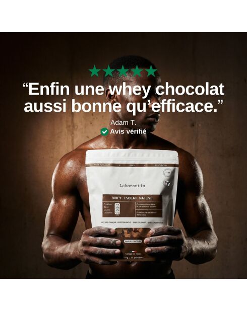 Protéine Native Isolat Chocolat - Cure prise de masse 25 doses - 3000 ml