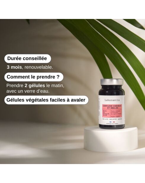 Complejo para cabello y uñas - Cura el crecimiento y el fortalecimiento 60 cápsulas - 100 ml