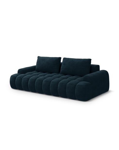 Omvormbare fluwelen bank met opbergbox 4 zitplaatsen diep petrol - 250x100x84cm