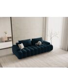 Omvormbare fluwelen bank met opbergbox 4 zitplaatsen diep petrol - 250x100x84cm