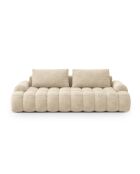 Ausziehbares Samtsofa mit 4-Sitzer-Stauraum hellbeige - 250x100x84 cm