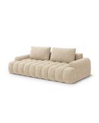 Ausziehbares Samtsofa mit 4-Sitzer-Stauraum hellbeige - 250x100x84 cm