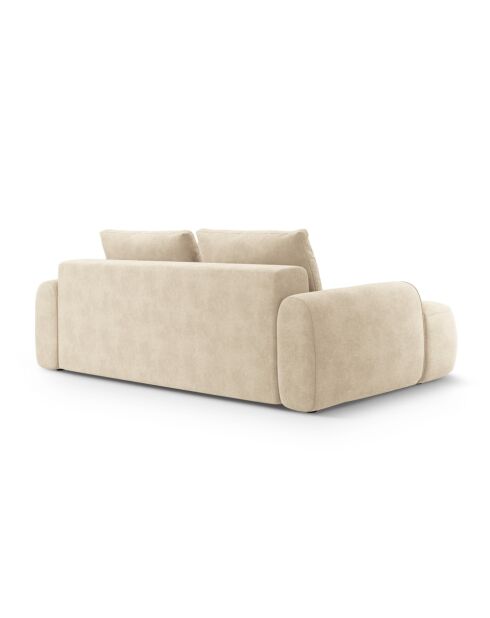 Ausziehbares Samtsofa mit 4-Sitzer-Stauraum hellbeige - 250x100x84 cm