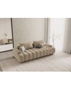 Ausziehbares Samtsofa mit 4-Sitzer-Stauraum hellbeige - 250x100x84 cm