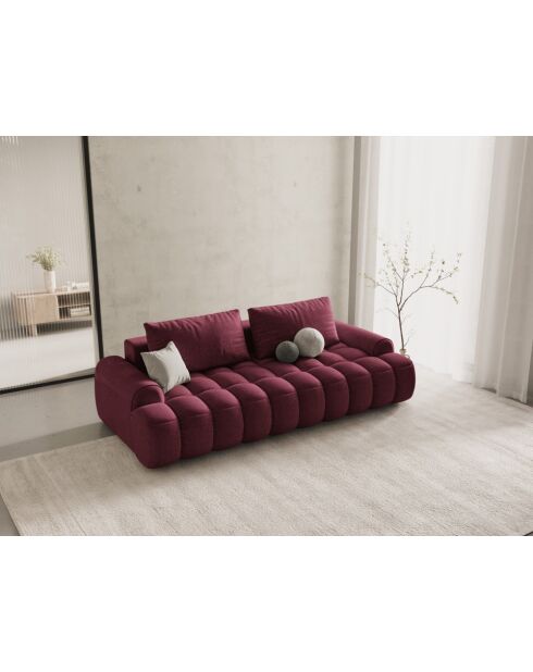 Ausziehbares 4-Sitzer-Sofa in Burgunderrot mit Stauraum — 250x100x84 cm