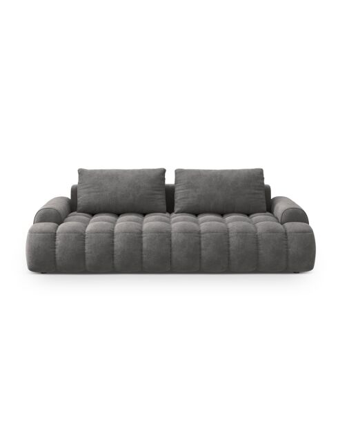 Wandelbares Samtsofa mit grauer 4-Sitzer-Aufbewahrungsbox - 250x100x84 cm