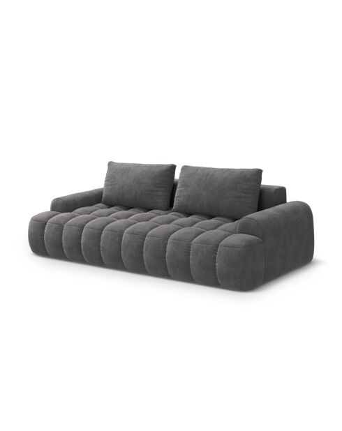 Wandelbares Samtsofa mit grauer 4-Sitzer-Aufbewahrungsbox - 250x100x84 cm