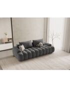 Wandelbares Samtsofa mit grauer 4-Sitzer-Aufbewahrungsbox - 250x100x84 cm
